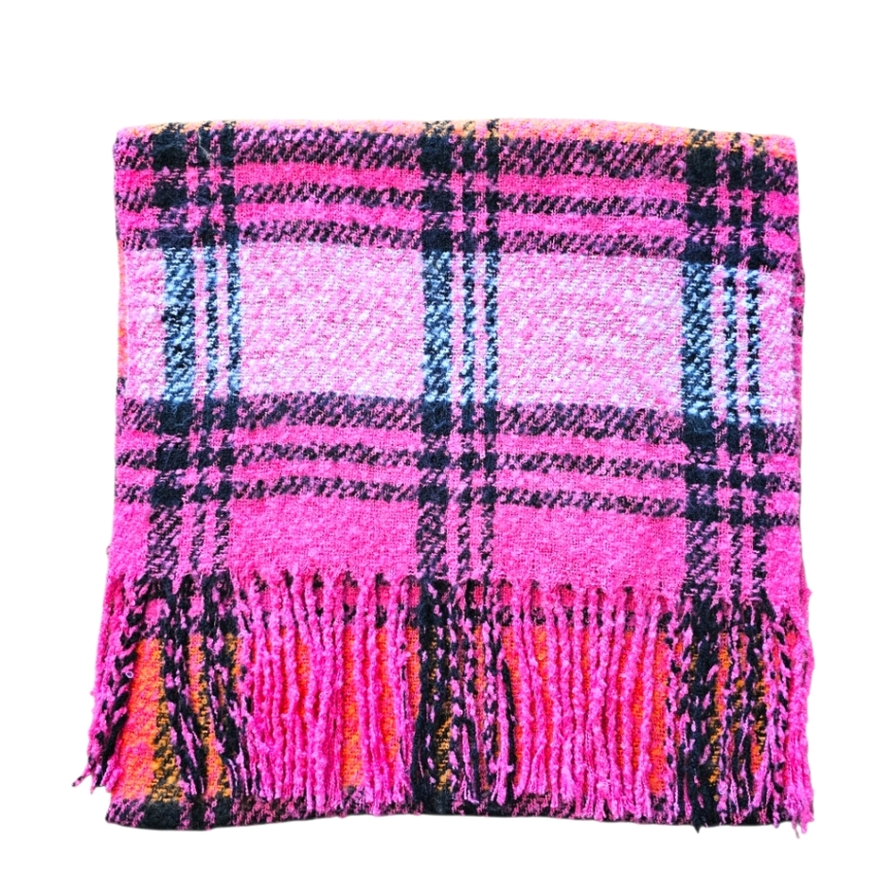 ⬇️💲NWOT | Juicy Coutoure Oversized Chunky Scarf - Plaid Multi Color 74"L x 22"W